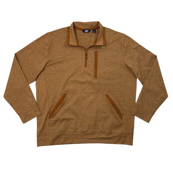 Lands End Sweatshirt Mens L Large Caramel Quarter Zip Long Sleeve Active Outdoor - Picture 1 of 13